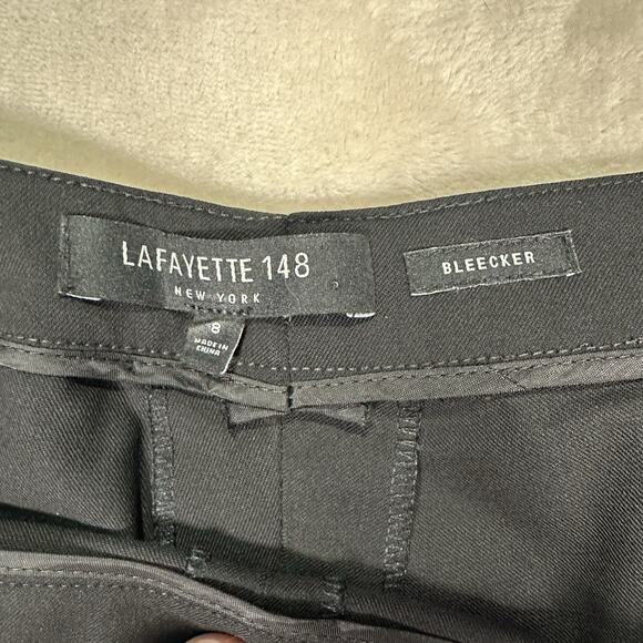 Lafayette 148 NY Bleecker Pants Black Slim Leg Trouser Business Women's Size 8 - Picture 3 of 7